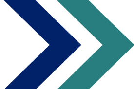 CSPD logo: two right-facing arrows, one navy and one teal
